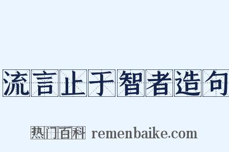 流言止于智者造句是什么意思的图片